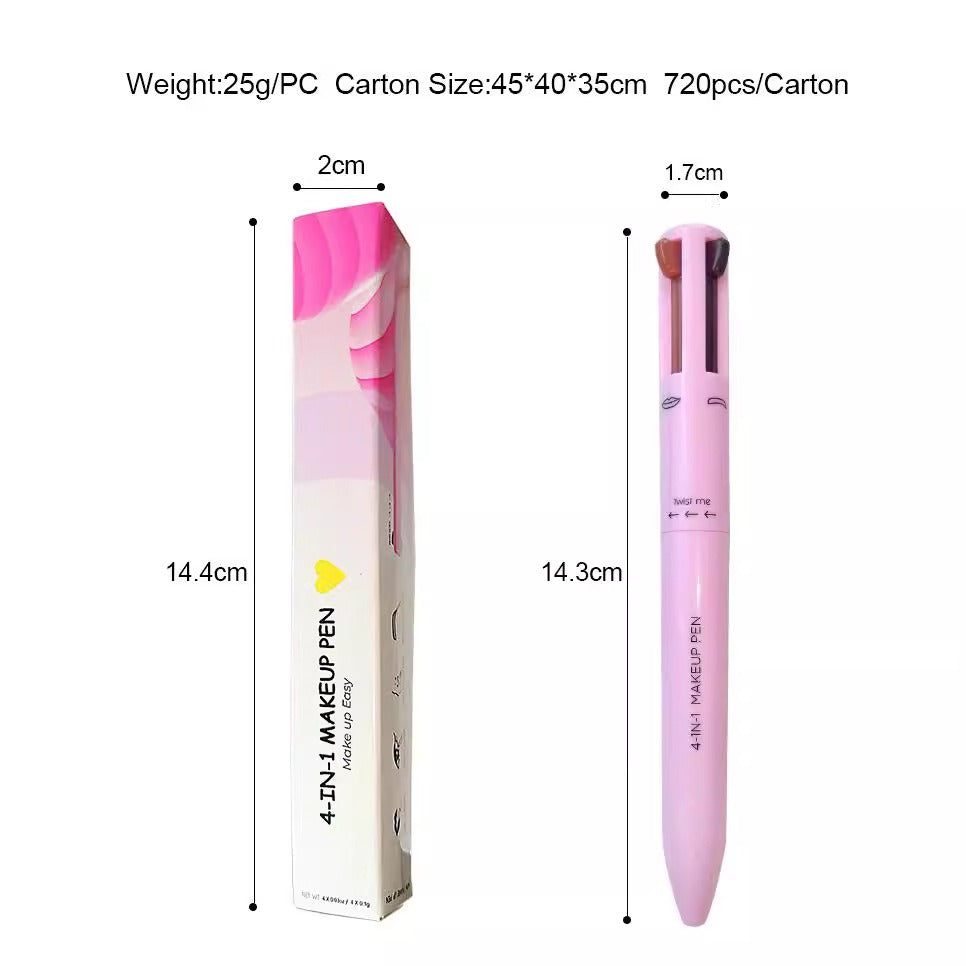 4 In 1 Eyebrow Pencil Waterproof Drawing Eye Brow Makeup Pen Long-Wear Eyeliner Eyebrow Highlighter Stick Makeup Cosmetic Tool - V.I.P Digital Presence
