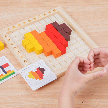 Color counting block, cube building block, color recognition sorting, stacking puzzle, children's puzzle, early education, wooden toy - V.I.P Digital Presence