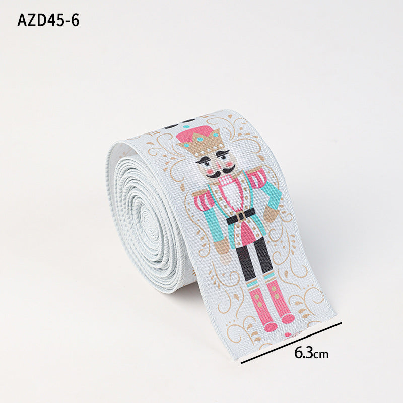 Christmas decoration ribbon, cedar pattern printed ribbon, bow tie, Christmas decoration ribbon, holiday ribbon - V.I.P Digital Presence