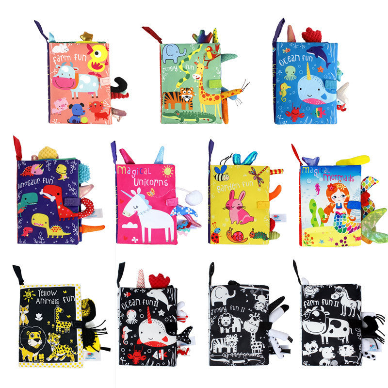 Juguetes para bebés, libros de tela tridimensionales que no se pueden romper, lavables, libros de papel con sonido para la iluminación infantil.