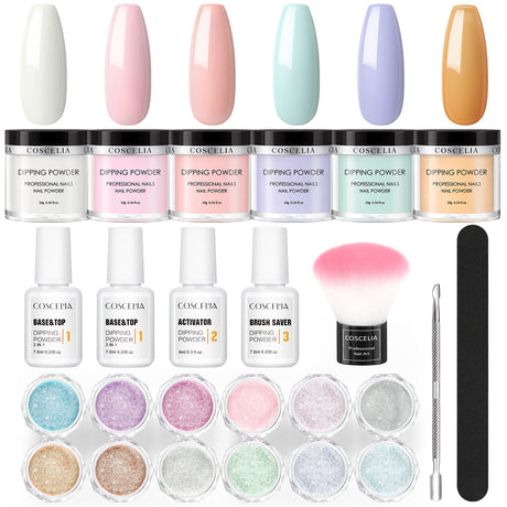 COSCELIA New 6 Color Soaking Powder French Nail 12pc Decorative Powder Manicure Tool Full Set Optional Color - V.I.P Digital Presence