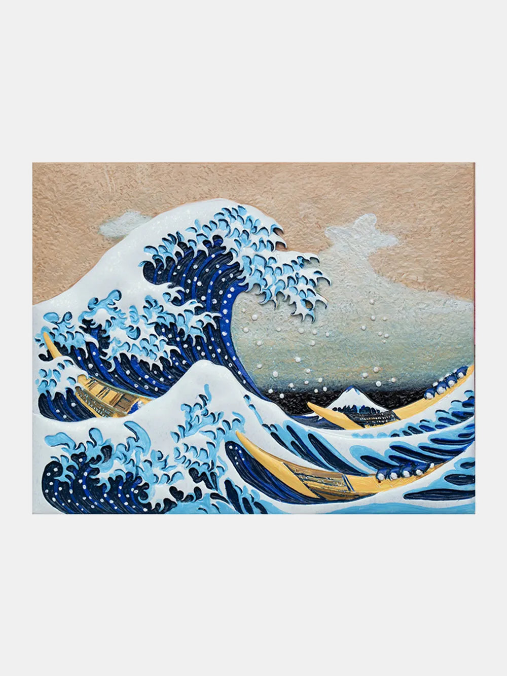 Kit de pintura al óleo 3D DIY "Relieve de la gran ola de Kanagawa"