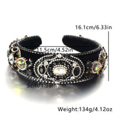 Baroque retro inlaid colored rhinestone sponge new fashionable hair band - V.I.P Digital Presence