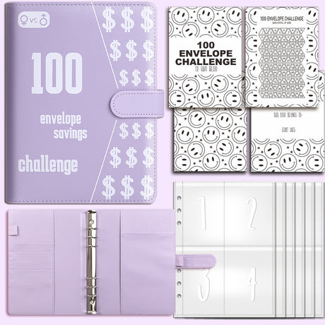 100 Envelope Challenge Binder Couples 100 Day Challenge Savings Savings Notebook - V.I.P Digital Presence