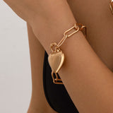 Ins Simple and Versatile Big Peach Heart Bracelet Personalized Heart shaped Iron Chain Bracelet for Women - V.I.P Digital Presence