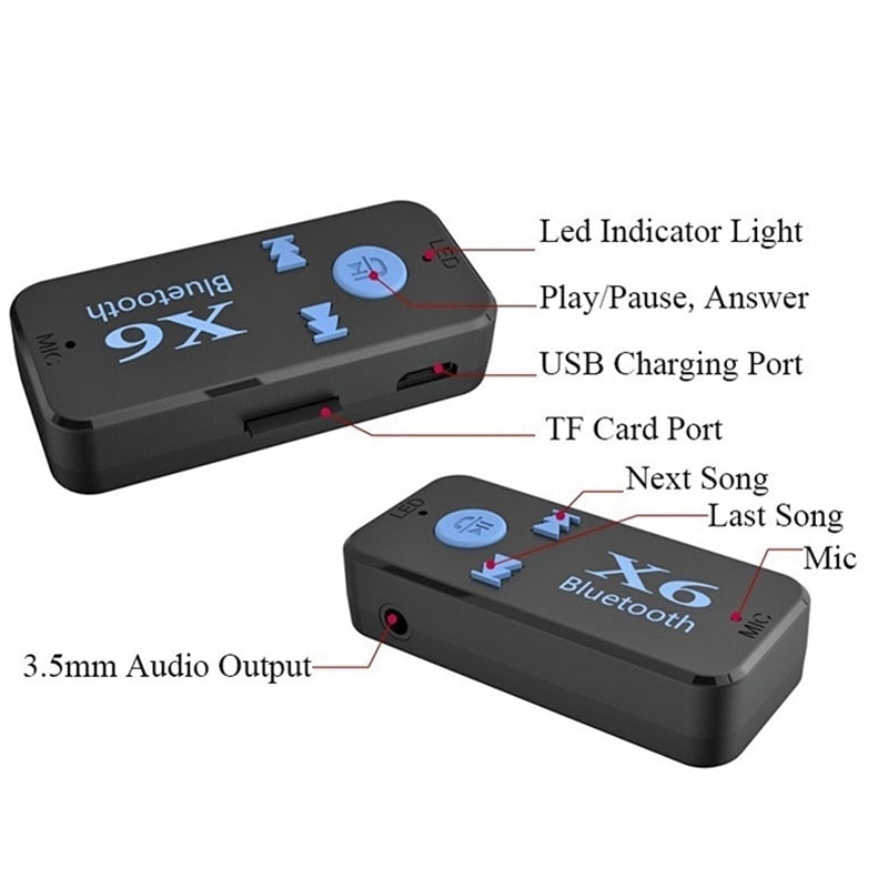 X6 Bluetooth Transmitter Aux Usb Car Play Music Receiver Adapter 5.0 mm  Bluetooth Adapter  MP3 Music Adapter For car player - V.I.P Digital Presence