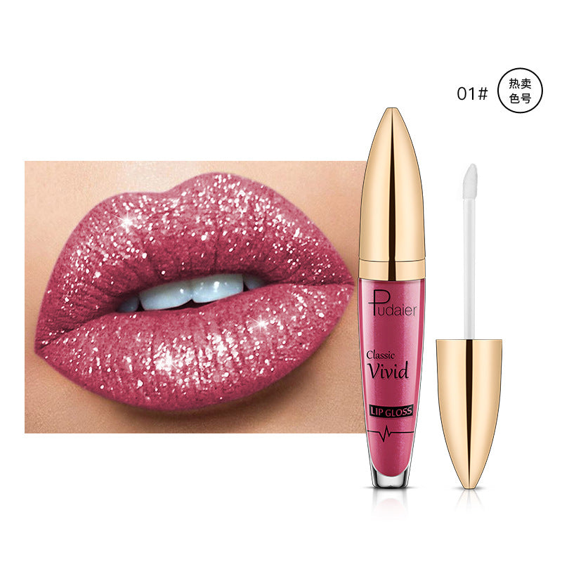 Pudaier Sip Glitter Flip Matte Pearl Lip Gloss Nonstick Diamond Lip Gloss - V.I.P Digital Presence