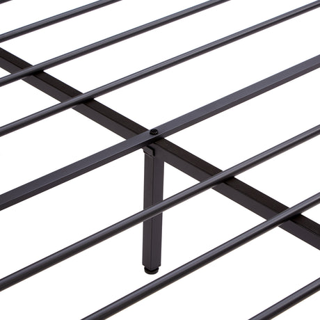 Large metal bed frame with wooden headboard and USB foot pedal, charging station, 2 drawers, LED lights, no need for box spring - V.I.P Digital Presence