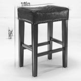 A&A Furniture Counter Height 26" Bar Stools(26 Inch Gray Set of 2)