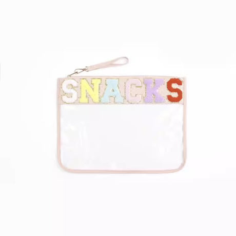 Snack sac de rangement transparent PVC zip pochette broderie lettre Hand Makeup Pack portable pu sac de toilette étanche - V.I.P Digital Presence