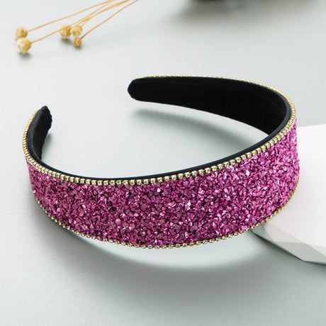 New Colored Stone Hair Decoration Super Flash Diamond Wide Edge Korean Advanced Shampoo Headband - V.I.P Digital Presence