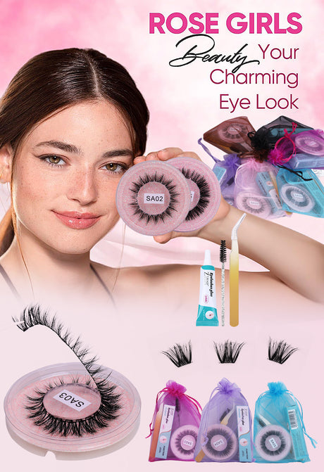 DIY false eyelashes set whole cut eyelashes European and American thick curling travel size eyelash combination - V.I.P Digital Presence