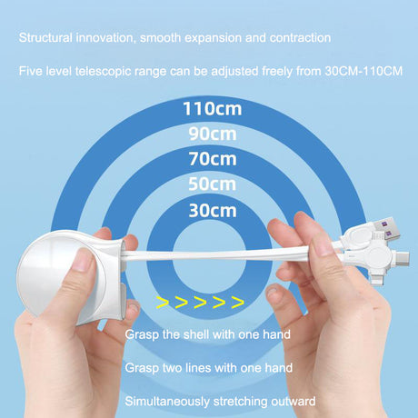 Mobile phone three in one data cable, retractable charging cable, one to three - V.I.P Digital Presence