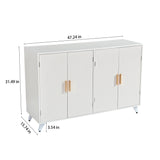 Sideboard Buffet cabinet with 4 doors and removable shelves, for living room, dining room, ivory white - V.I.P Digital Presence
