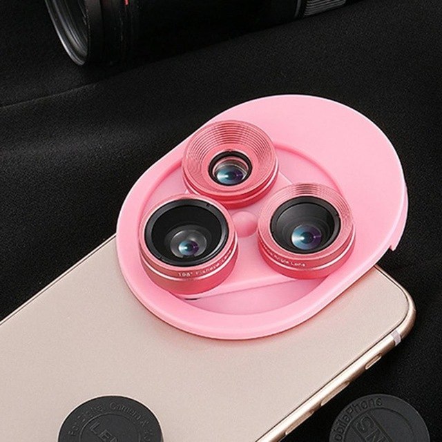 3 In 1 Mobile Phone Lens Set Professional Integral Turntable External Use Wide Angle + Fish Eye + Macro Camera Lens Set - V.I.P Digital Presence