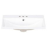 24" Bathroom Vanity Top Only White Basin 3-Faucet Holes  4" Faucet Available Ceramic - V.I.P Digital Presence