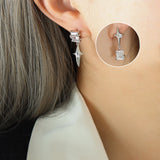 Zircon Copper Geometric Drop Earrings - V.I.P Digital Presence
