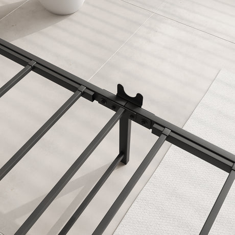 Full Size Platform Bed Frame with Rustic Vintage Wood Headboard Rustic Brown - V.I.P Digital Presence