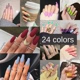 Nail Art Fake Nails Stiletto Tips Clear Press on Long False with Glue Coffin Stick Display Full Cover Artificial Designs Matte - V.I.P Digital Presence