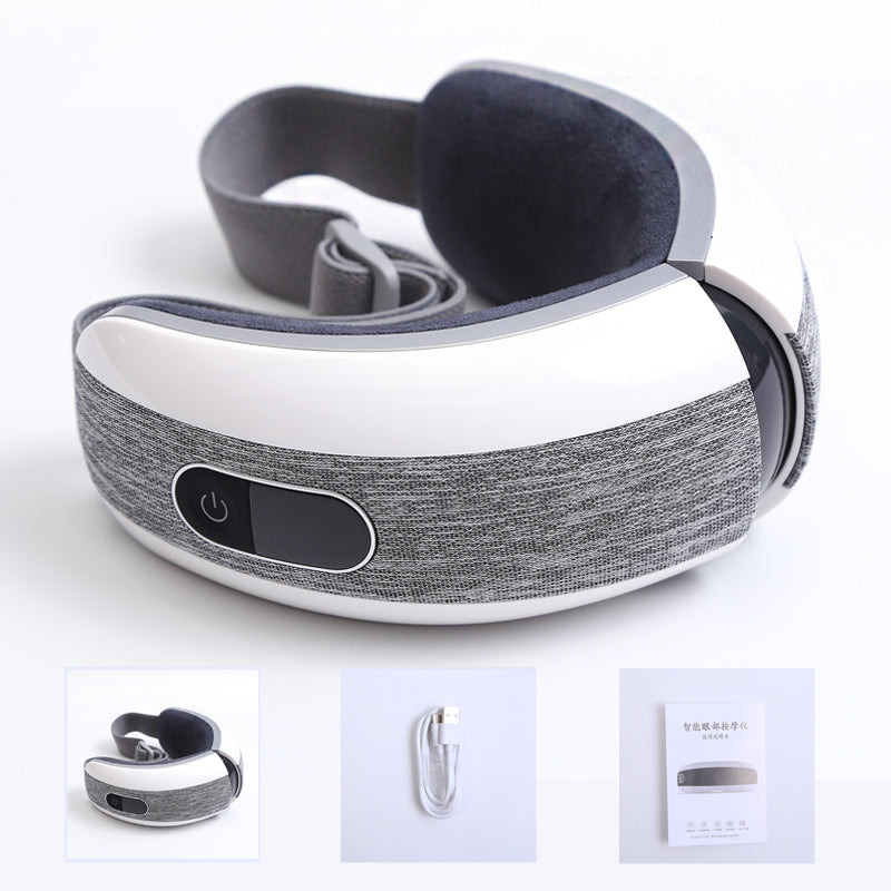 Masajeador de música con Bluetooth y carga, compresa caliente, masajeador de ojos eléctrico, antiarrugas, fatiga, tela transpirable, cuidado saludable