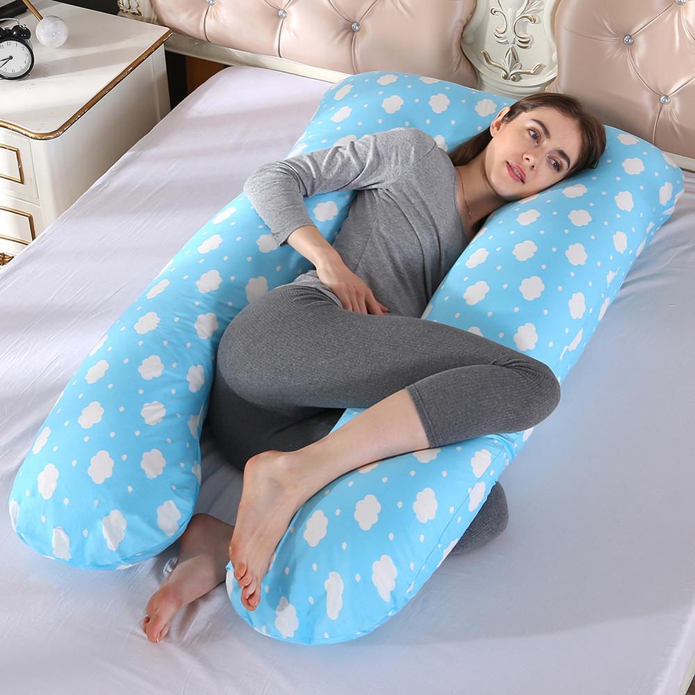 Almohada de embarazo, ropa de cama, almohada de cuerpo entero para embarazadas, cómoda almohada en forma de U, almohadas largas de apoyo para dormir de lado