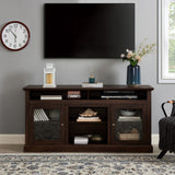 Contemporary TV Media Stand Modern Entertainment Console Brown - V.I.P Digital Presence