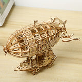 Rompecabezas tridimensional creativo 3D, manual de bricolaje, dirigible de madera, montaje de mesa, modelo de decoración, juguete pequeño para niños, regalos