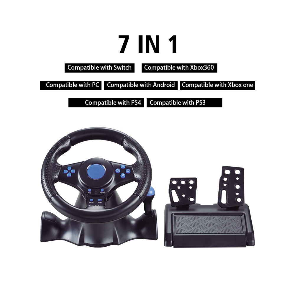 Suitable for Switch/Xbox One/360/PS4/PS2/PS3/PC racing games 7-in-1 steering wheel - V.I.P Digital Presence