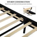 Stylish Queen Size PU Leather Upholstered Bed Frame Platform Bed Black - V.I.P Digital Presence