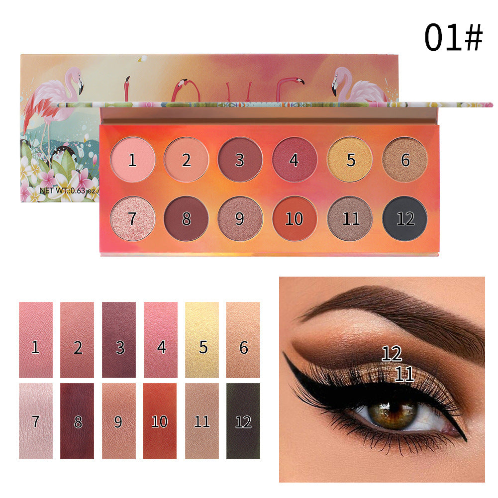 Romantic Beauty 12 Color Dazzle Eye Shadow Plate Pearlescent Matte Finish Eye Shadow Makeup - V.I.P Digital Presence