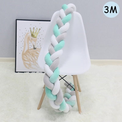 1Pcs 1M/2M/3M Baby Handmade Nodic Knot Newborn Bed Bumper Long Knotted Braid Pillow Baby Bed Bumper Knot Crib Infant Room Decor - V.I.P Digital Presence