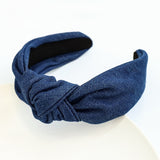 Hair hoop fashion denim fabric middle knot hair clip headband for girls going out headwear - V.I.P Digital Presence