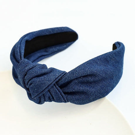 Hair hoop fashion denim fabric middle knot hair clip headband for girls going out headwear - V.I.P Digital Presence