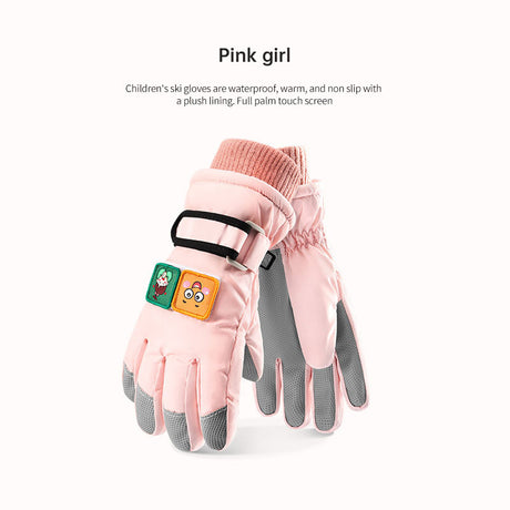 Winter children skiing gloves cycling waterproof windproof cashmere thick warm gloves children - V.I.P Digital Presence