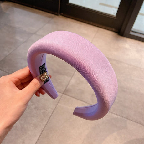 Candy colored thick sponge hair hoop for women's solid color wide edged and minimalist headband - V.I.P Digital Presence