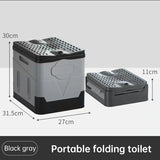 Portable folding camping toilet: adult/child use, self-contained, with lid and seat. - V.I.P Digital Presence