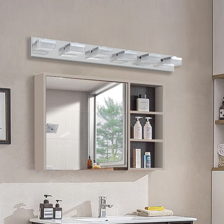 Modern 6-Light Chrome LED Vanity Mirror Light Fixture For Bathrooms And Makeup Tables - V.I.P Digital Presence