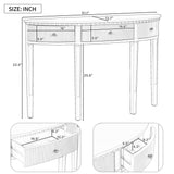 U-Style Distinctive Features of Pine Veneer Console Table with Vertical Stripe Drawer Fronts and Four Legs - V.I.P Digital Presence