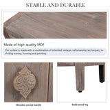 Carved Flower Door Handle, Antique Four Door Cabinet for Living Room Kitchen Hallway (Brown) - V.I.P Digital Presence