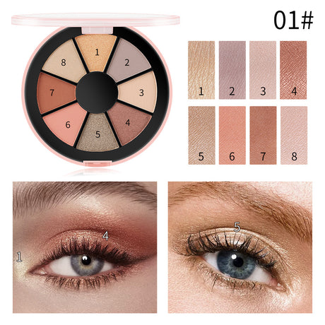 Romantic Beauty 8 Color Round Palette Eyeshadow Pearlescent Matte Eyeshadow Palette - V.I.P Digital Presence