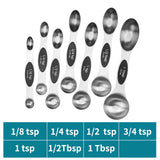 Magnetic suction double head measuring spoon 9-piece set of stainless steel baking household kitchen salt spoon - V.I.P Digital Presence
