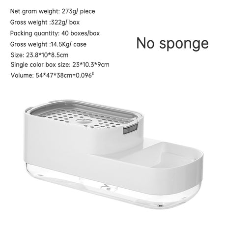 Kitchen Press Type Manual Soap Dispenser Dish washing Liquid Dispenser Storage Box Sponge Soap Dispenser - V.I.P Digital Presence