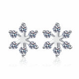 Moissanite 925 Sterling Silver Snowflake Shape Earrings - V.I.P Digital Presence