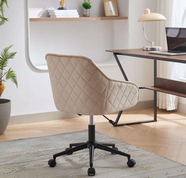 Velvet Office Desk Chair, Modern Home Desk Chair with Wheels , Vanity Chairs for Living Room, Bedroom,Study Room - V.I.P Digital Presence