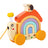 Wooden children's rainbow snail tractor color matching cognitive building blocks fun rope learning walker - V.I.P Digital Presence