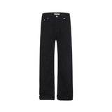 Loose Denim Pants Men's Street Trend Loose Straight Leg Trousers Pure Color Floor-Length Wide-Leg Long Pants - V.I.P Digital Presence