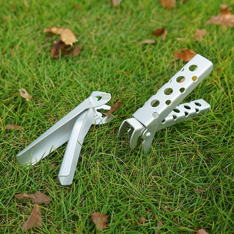 Anti scald pot clamp aluminum alloy perforated pot clamp outdoor portable hand clamp picnic barbecue kitchen tool pot handle - V.I.P Digital Presence