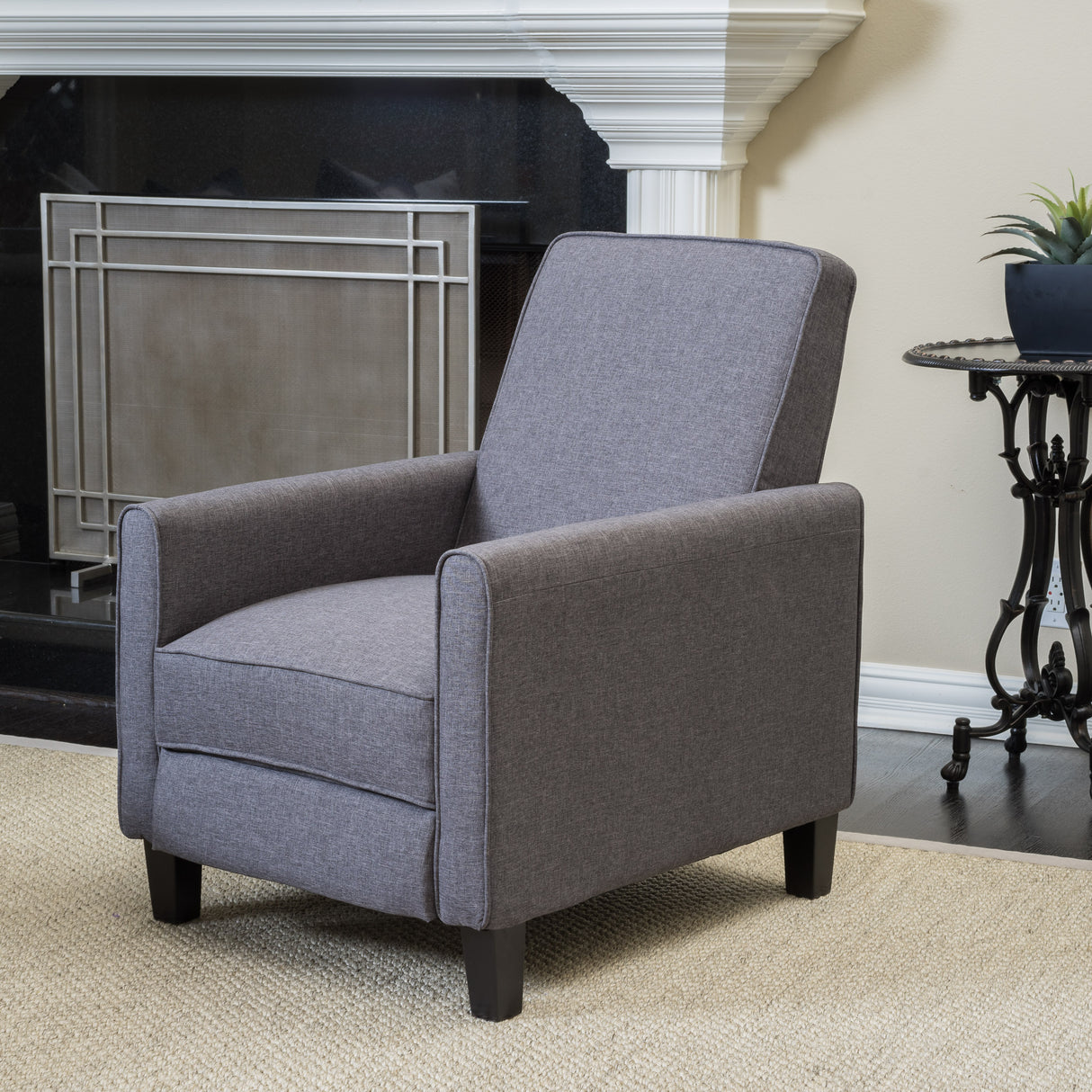Smoke Fabric Push Back Chair for Elegant Home Décor - V.I.P Digital Presence