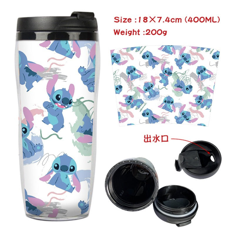 Stitch Stitch animation peripheral double-layer insulated plastic cup two-dimensional cartoon tea cup cold water kettle water cup - V.I.P Digital Presence
