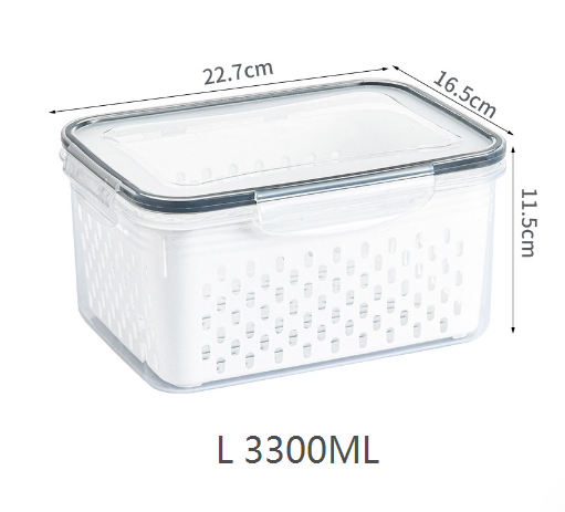 Kitchen food sealed preservation box fruit and vegetable drainage plastic storage box with lid - V.I.P Digital Presence